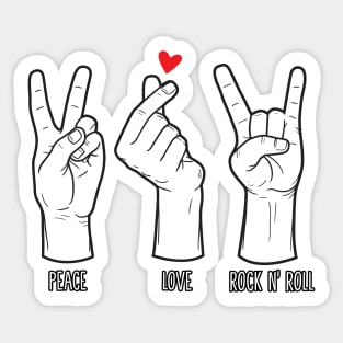 Peace Love Rock and Roll White Edition Sticker